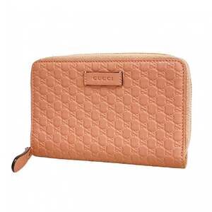 Gucci Micro Guccissima Wallet 449423 Leather Pink Champagne Women's